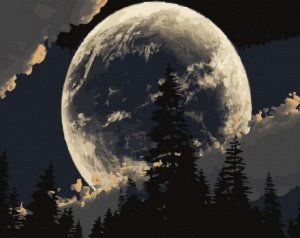 명화그리기(물감2배)달 밝은 밤 40x50cm